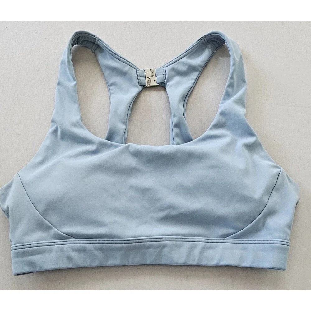 Athleta Advance High Impact Racerback Sports Bra Gray Blue Size 36 Supportive